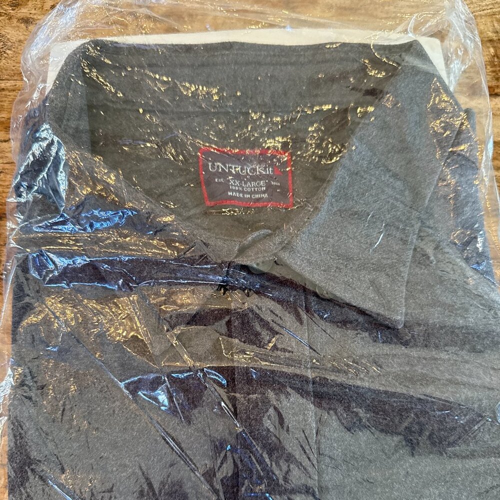 UNTUCKit Shirt XX-Large Charcoal Gray 100% Cotton New In Bag